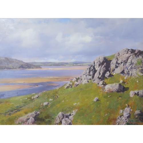 972 - ROBERT SIMPSON Rocky Slopes, Durness, signed, oil on board, 47 x 61cm