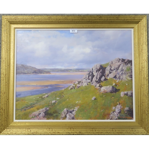 972 - ROBERT SIMPSON Rocky Slopes, Durness, signed, oil on board, 47 x 61cm