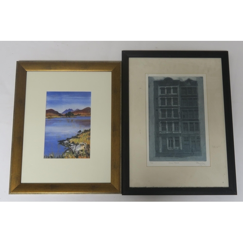 976 - VARIOUS WORKS to include etchings, watercolours and oil paintings (2 boxes, a lot)