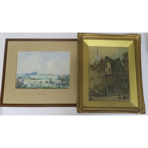 977 - VARIOUS WORKS to include etchings, watercolours and oil paintings (2 boxes, a lot)