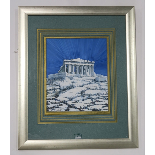 990 - THERESA FLYNN (SCOTTISH 1923-2009) ASPECT OF RUINS, ATHENS Mixed media, signed lower right, 32 x 44c... 