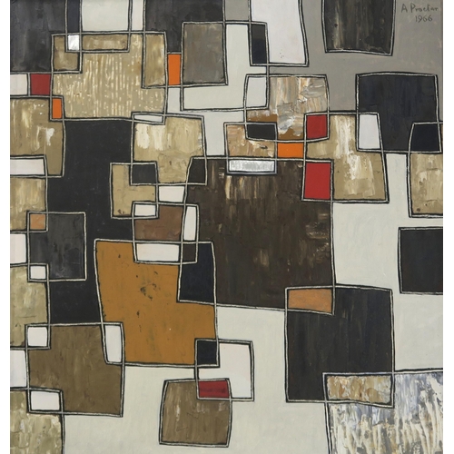 991 - ANTHONY PROCTER (BRITISH 1913-1993)NO 105 SQUARES IN A SQUAREOil on panel, signed upper right, dated... 