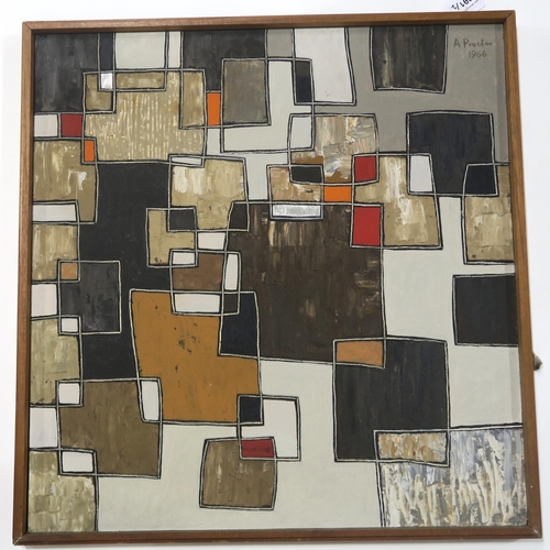 991 - ANTHONY PROCTER (BRITISH 1913-1993)NO 105 SQUARES IN A SQUAREOil on panel, signed upper right, dated... 