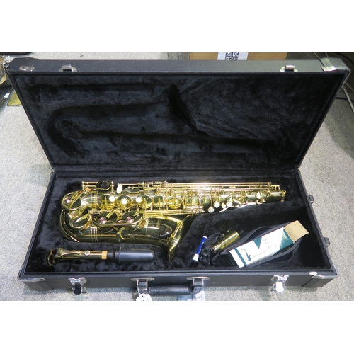 549 - A Taiwanese alto saxophone inscribed Saramande with case