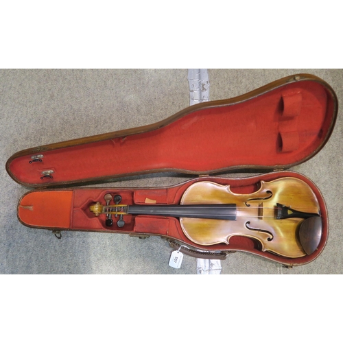 557 - An Italian violin with label to the interior DEGANI GIULIO di EUGENIO premiato con gran diploma d’on... 