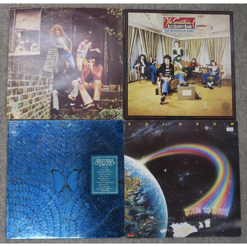 559 - A box of prog rock, pop and rock vinyl LP records with The Pink Fairies, Led Zeppelin, The Who, Pink... 