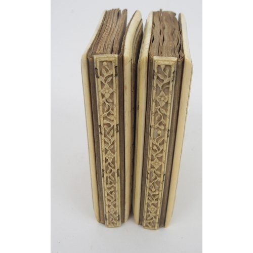 212 - TWO CHINESE CARVED IVORY BOOK COVERS