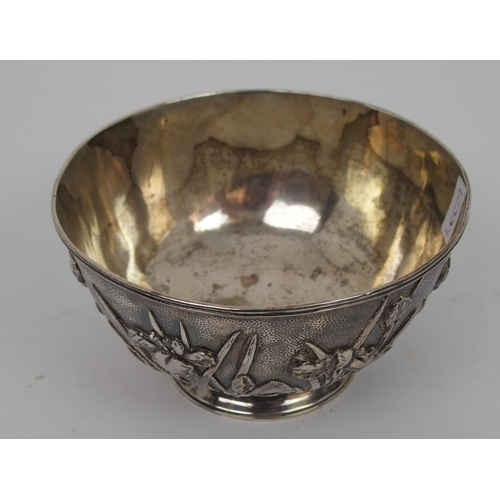 216 - A CHINESE EXPORT SILVER BOWL