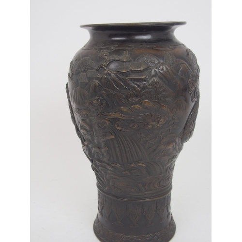 232 - A CHINESE BRONZE BALUSTER VASE