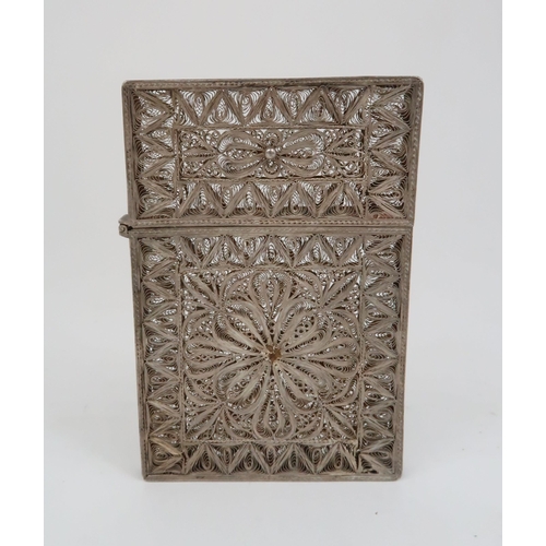 252 - A CHINESE SILVER FILIGREE CARD CASE