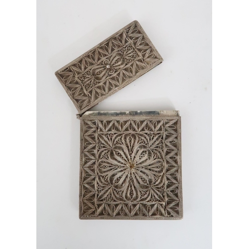 252 - A CHINESE SILVER FILIGREE CARD CASE