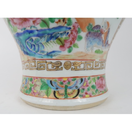 268 - A CANTON BALUSTER VASE