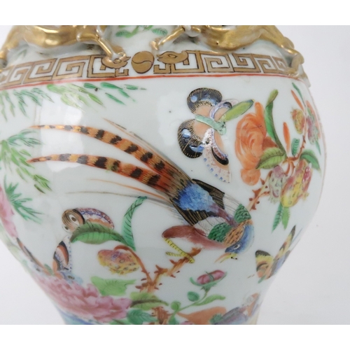 268 - A CANTON BALUSTER VASE