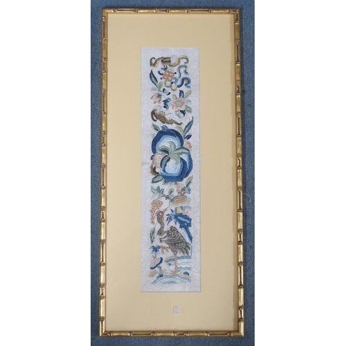 272 - FIVE CHINESE SILK SLEEVE PANELS