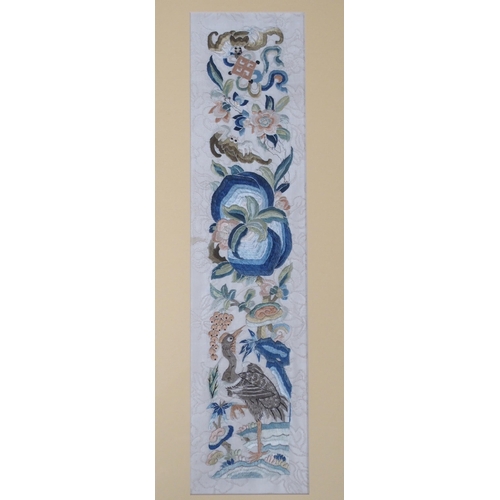 272 - FIVE CHINESE SILK SLEEVE PANELS