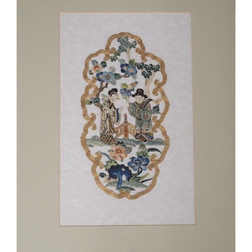 272 - FIVE CHINESE SILK SLEEVE PANELS