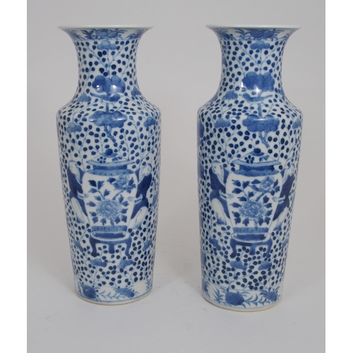 287 - A PAIR OF CHINESE BLUE AND WHITE VASES