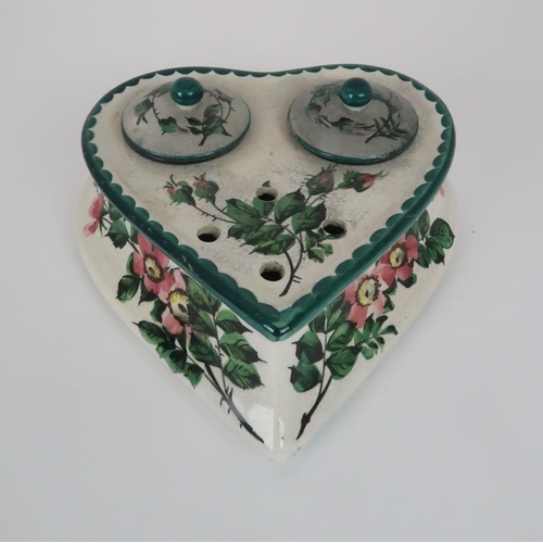 327 - A WEMYSS HEART SHAPED INKWELL