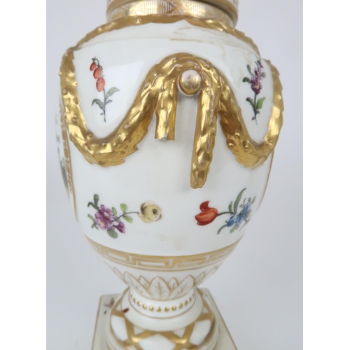 328 - A GERMAN PORCELAIN URN