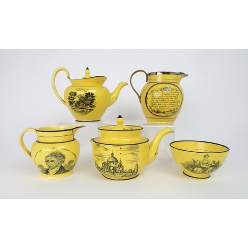 330 - A PHILLIPS AND CO  YELLOW GLAZED SUNDERLAND POTTERY JUG