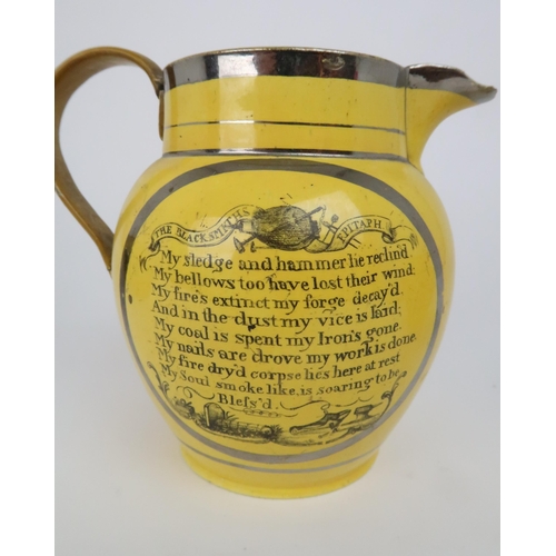 330 - A PHILLIPS AND CO  YELLOW GLAZED SUNDERLAND POTTERY JUG