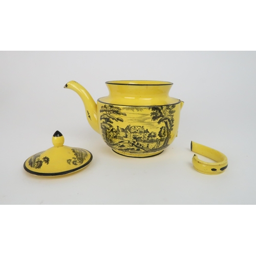 330 - A PHILLIPS AND CO  YELLOW GLAZED SUNDERLAND POTTERY JUG