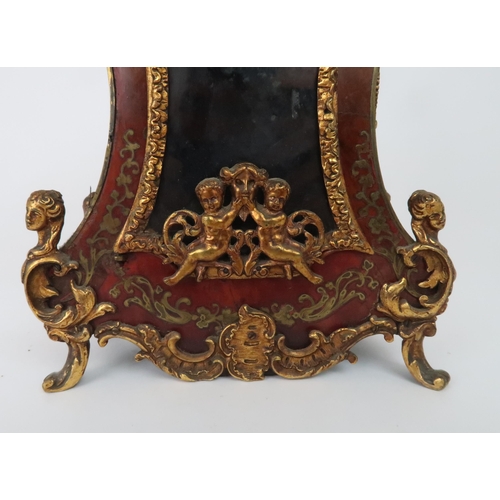 332 - A FRENCH BOULLE MANTLE CLOCK