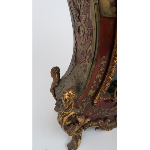 332 - A FRENCH BOULLE MANTLE CLOCK