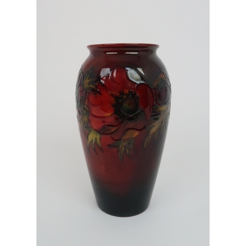 341 - A MOORCROFT FLAMBE ANEMONE PATTERN VASE