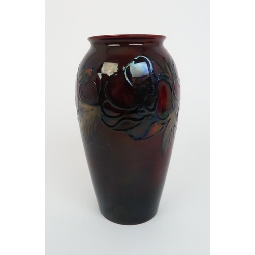 341 - A MOORCROFT FLAMBE ANEMONE PATTERN VASE