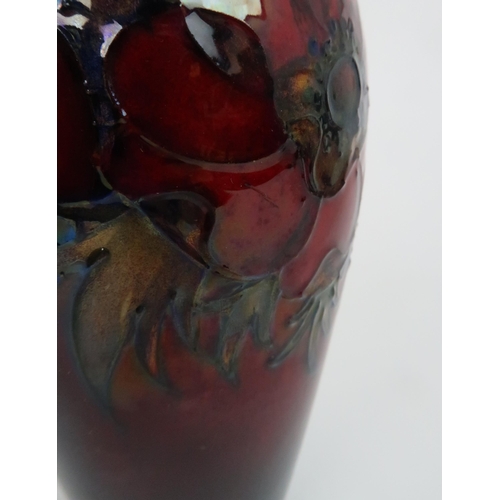 341 - A MOORCROFT FLAMBE ANEMONE PATTERN VASE