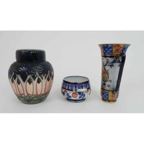 342 - A MACINTYRE AURELIAN WARE TWIN HANDLED VASE