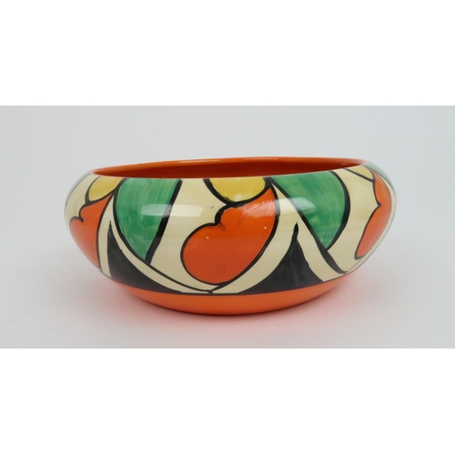 346 - A CLARICE CLIFF DOUBLE V PATTERN BOWL