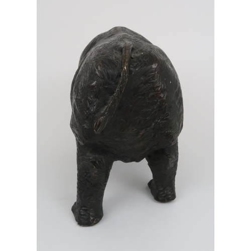 348 - A BRONZE OF A RHINO