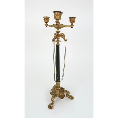 352 - A GILDED METAL CANDELABRA