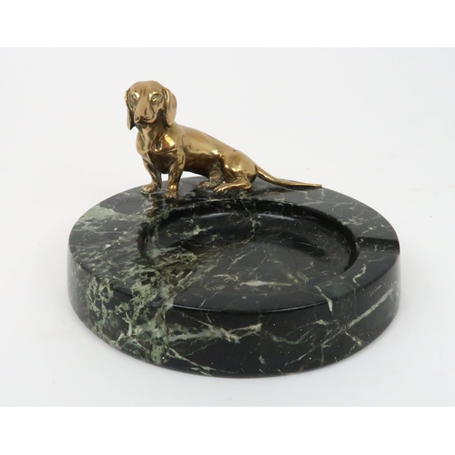 361 - A BRONZE MODEL OF A DACHSHUND