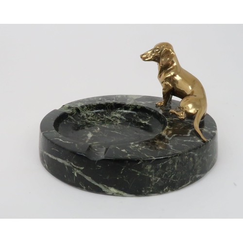 361 - A BRONZE MODEL OF A DACHSHUND