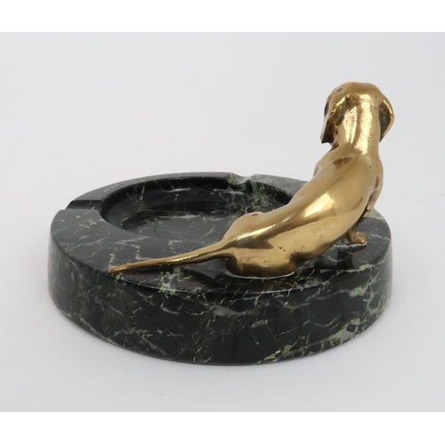 361 - A BRONZE MODEL OF A DACHSHUND