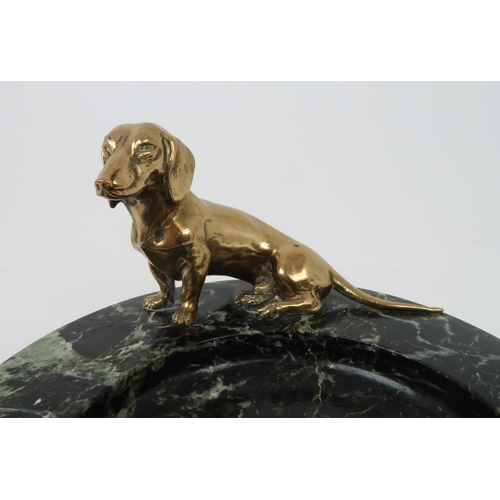 361 - A BRONZE MODEL OF A DACHSHUND