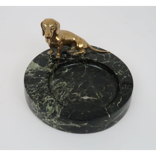 361 - A BRONZE MODEL OF A DACHSHUND