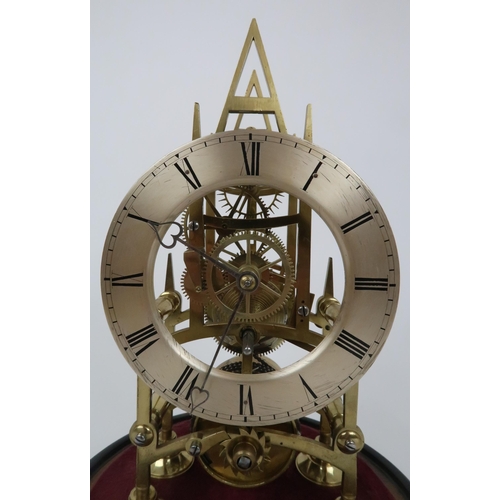 362 - A BRASS SKELETON CLOCK