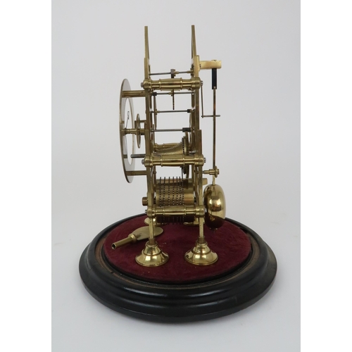 362 - A BRASS SKELETON CLOCK