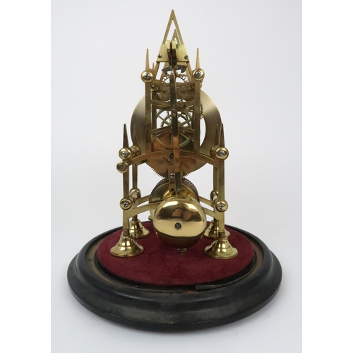 362 - A BRASS SKELETON CLOCK