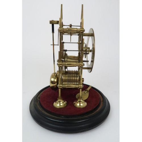 362 - A BRASS SKELETON CLOCK