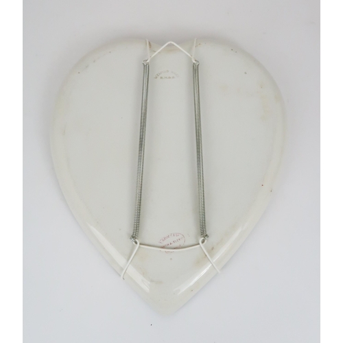 376 - A ROBERT HERON & SONS WEMYSS WARE HEART SHAPED TRAY