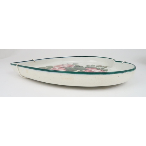 376 - A ROBERT HERON & SONS WEMYSS WARE HEART SHAPED TRAY