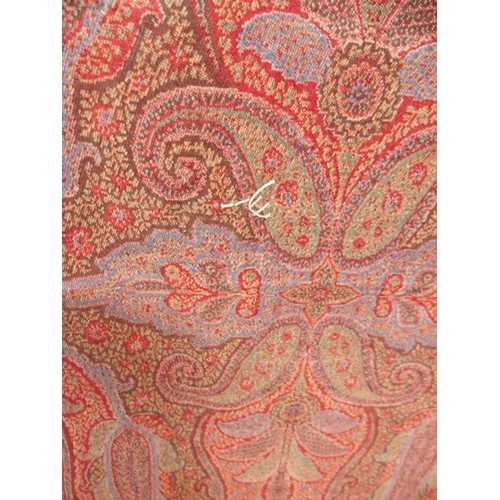 482 - A VICTORIAN RED PAISLEY SHAWL