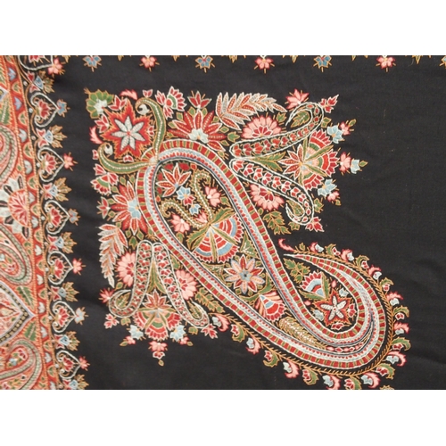 482 - A VICTORIAN RED PAISLEY SHAWL