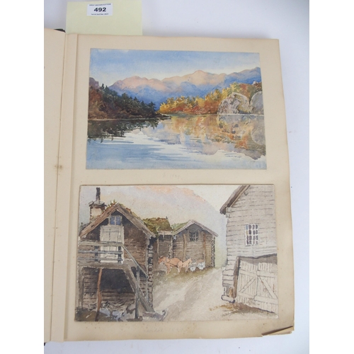 492 - LADY BERTA de BUNSEN: AN ALBUM OF THIRTY-FOUR WATERCOLOURS FROM 1890-91