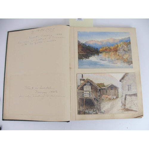 492 - LADY BERTA de BUNSEN: AN ALBUM OF THIRTY-FOUR WATERCOLOURS FROM 1890-91